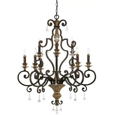 Elstead Lighting Marquette lampa wisząca 9x60 W postarzany brąz QZ-MARQUETTE9