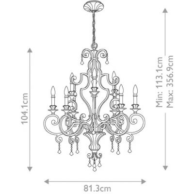 Elstead Lighting Marquette lampa wisząca 9x60 W postarzany brąz QZ-MARQUETTE9