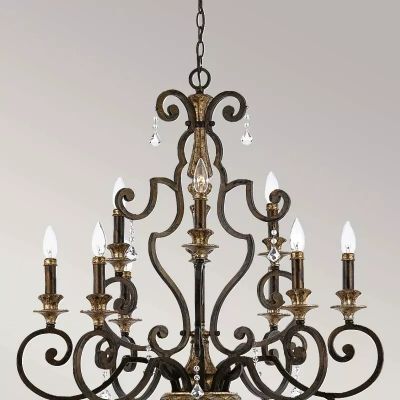 Elstead Lighting Marquette lampa wisząca 9x60 W postarzany brąz QZ-MARQUETTE9