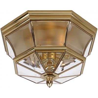 Elstead Lighting Newbury plafon zewnętrzny 3x60 W lakierowany polerowany mosiądz QZ-NEWBURY-F-PB