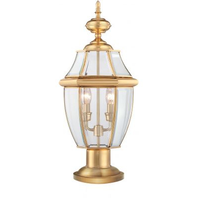Elstead Lighting Newbury lampa stojąca zewnętrzna 2x60 W lakierowany polerowany mosiądz QZ-NEWBURY3-L-PB