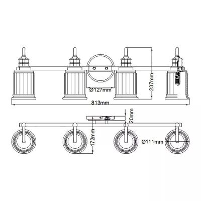 Elstead Lighting Swell kinkiet 4x3 W chrom polerowany QZ-SWELL4-PC-BATH