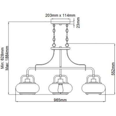 Elstead Lighting Trilogy lampa wisząca 3x60 W szczotkowany nikiel QZ-TRILOGY-ISLE-BN