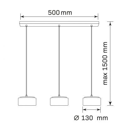 Goldlux Ofelia lampa wisząca 3x10 W amber-czarna 331298