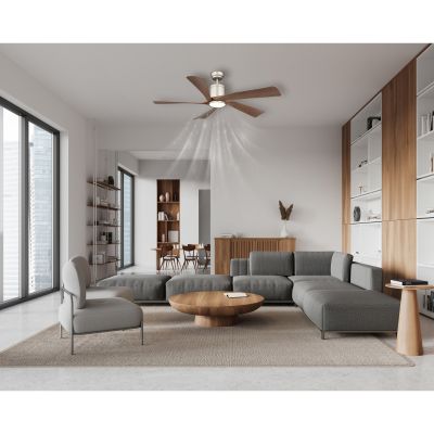 Globo Lighting Modesto lampa podsufitowa z wentylatorem 1x20 W szara-drewno 03606