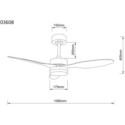 Globo Lighting Blackwell lampa podsufitowa z wentylatorem 1x20 W czarna 03608