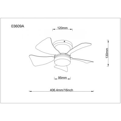 Globo Lighting Hines lampa podsufitowa z wentylatorem 1x9 W czarna-drewno 03609H