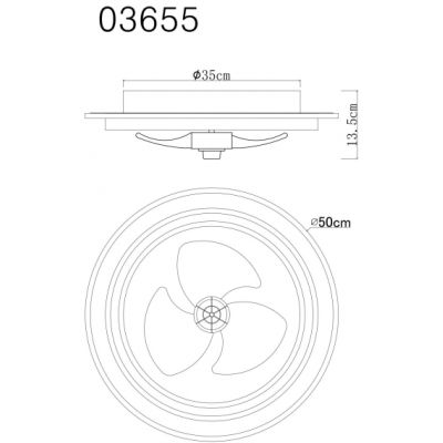 Globo Lighting Cirilla lampa podsufitowa z wentylatorem 1x32 W czarna-drewno 03655