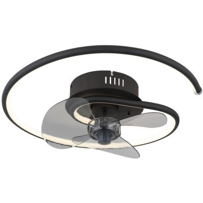 Globo Lighting Koren lampa podsufitowa z wentylatorem 1x30 W czarna 03660