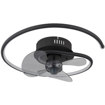 Globo Lighting Koren lampa podsufitowa z wentylatorem 1x30 W czarna 03660