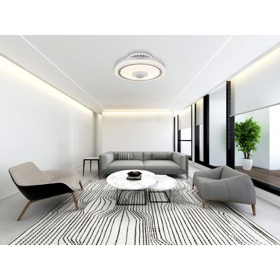 Globo Lighting Shelly lampa podsufitowa z wentylatorem 1x40 W biała 03664