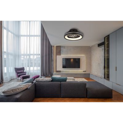 Globo Lighting Deanne lampa podsufitowa z wentylatorem 1x40 W czarna 03665