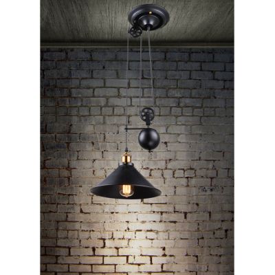 Globo Lighting Lenius lampa wisząca 1x60W czarna/stare złoto 15053