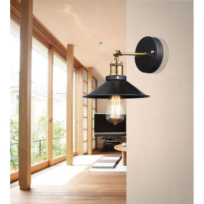 Globo Lighting Lenius kinkiet 1x60W czarny/stare złoto 15053W