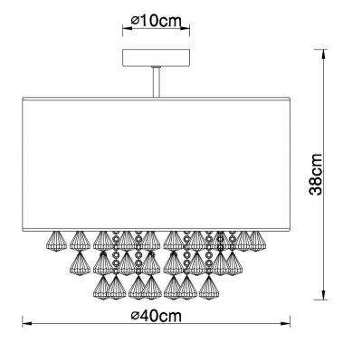 Globo Lighting Amy I lampa podsufitowa 1x60W srebrna 15188D3