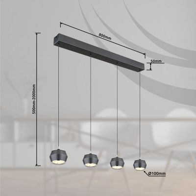 Globo Lighting Marthy lampa wisząca 4x24 W szary/popielaty 15209-4