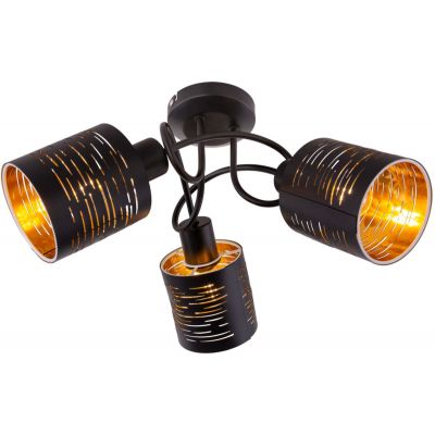 Globo Lighting Tunno lampa podsufitowa 3x15W czarna/złota 15342-3D