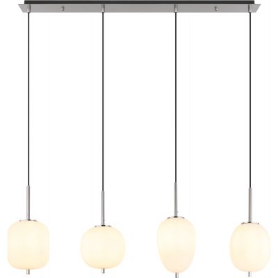 Globo Lighting Blacky I lampa wisząca 4x40W nikiel mat/szkło opalizowane 15345-4NO