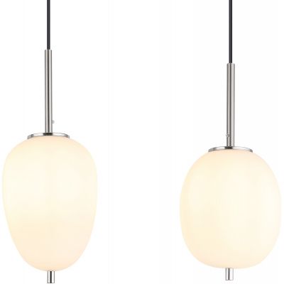 Globo Lighting Blacky I lampa wisząca 4x40W nikiel mat/szkło opalizowane 15345-4NO