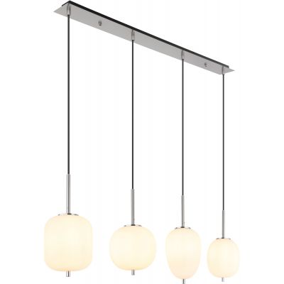 Globo Lighting Blacky I lampa wisząca 4x40W nikiel mat/szkło opalizowane 15345-4NO