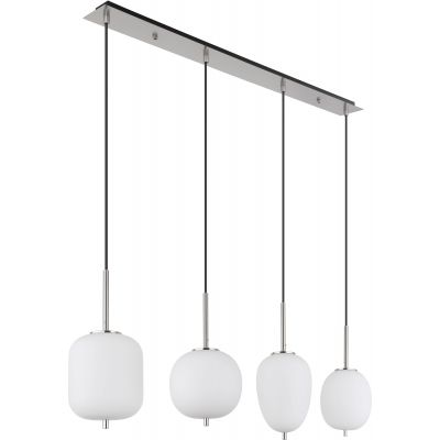 Globo Lighting Blacky I lampa wisząca 4x40W nikiel mat/szkło opalizowane 15345-4NO