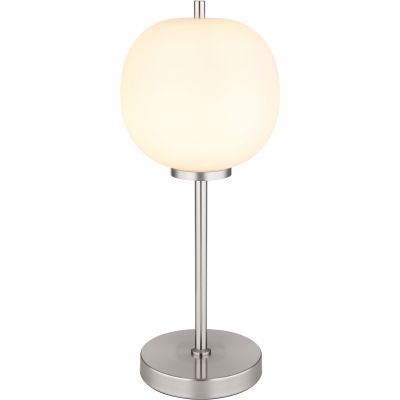 Globo Lighting Blacky I lampa stołowa 1x40W nikiel mat/szkło opalizowane 15345TNO