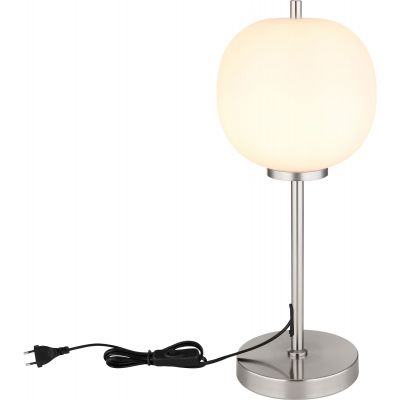Globo Lighting Blacky I lampa stołowa 1x40W nikiel mat/szkło opalizowane 15345TNO
