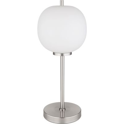 Globo Lighting Blacky I lampa stołowa 1x40W nikiel mat/szkło opalizowane 15345TNO