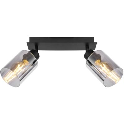 Globo Lighting Hadera lampa podsufitowa 2x15W czarny mat/przydymiony 15465-2