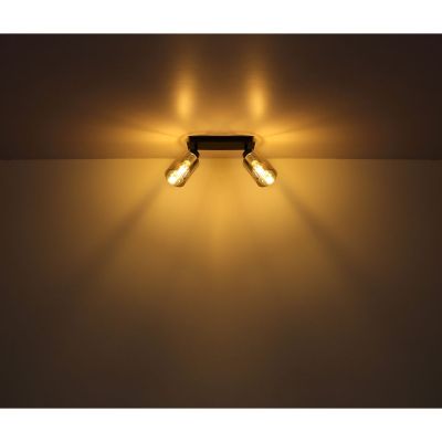 Globo Lighting Hadera lampa podsufitowa 2x15W czarny mat/przydymiony 15465-2