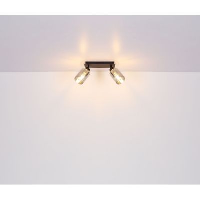 Globo Lighting Hadera lampa podsufitowa 2x15W czarny mat/przydymiony 15465-2
