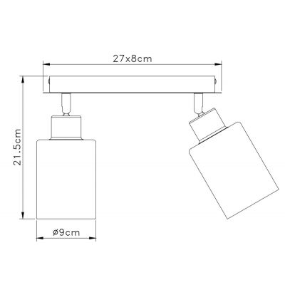 Globo Lighting Hadera lampa podsufitowa 2x15W czarny mat/przydymiony 15465-2
