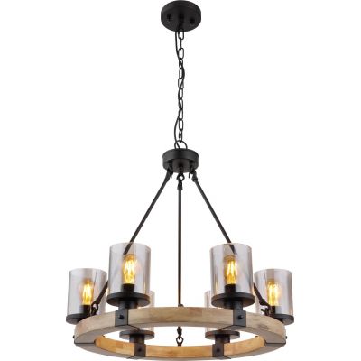 Globo Lighting Lila lampa wisząca 6x60W czarny mat/brąz 15555-6H