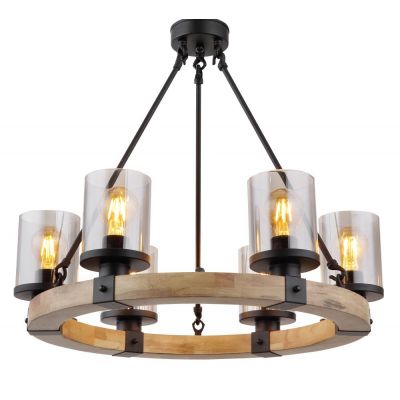 Globo Lighting Lila lampa wisząca 6x60W czarny mat/brąz 15555-6H