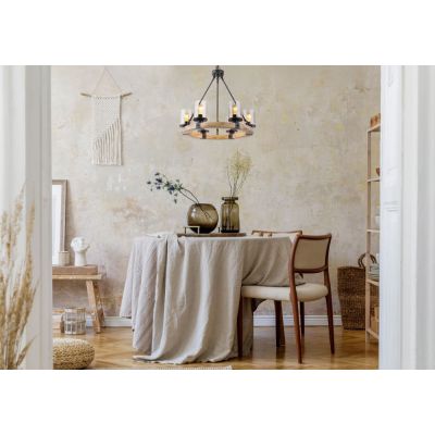 Globo Lighting Lila lampa wisząca 6x60W czarny mat/brąz 15555-6H