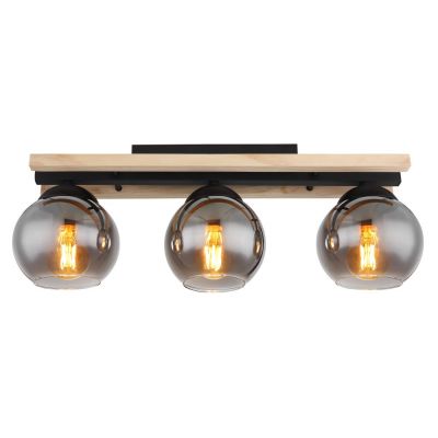 Globo Lighting Conni lampa podsufitowa 3x25W czarny mat/brąz/przydymiony 15569-3D