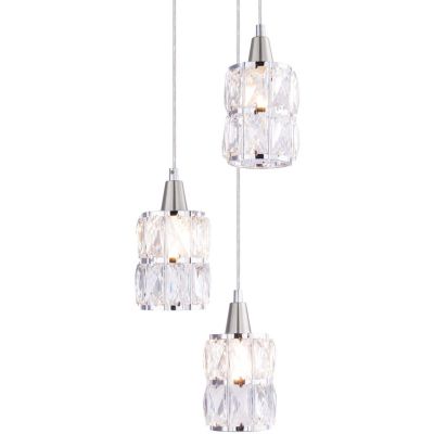 Globo Lighting Wolli lampa wisząca 3x40W chrom/kryształ 15760-3