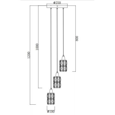 Globo Lighting Wolli lampa wisząca 3x40W chrom/kryształ 15760-3