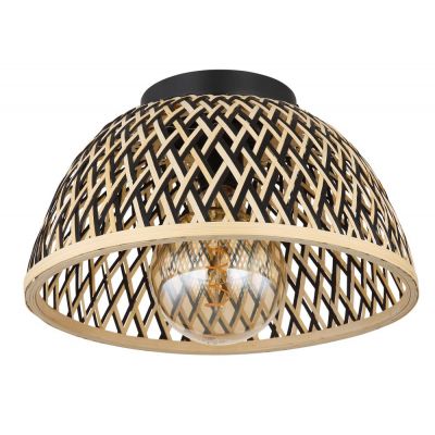 Globo Lighting Colly lampa podsufitowa 1x40W czarny/naturalny bambus 15767D