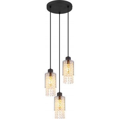 Globo Lighting Backey lampa wisząca 3x40W czarny mat/przydymiony 15799-3H