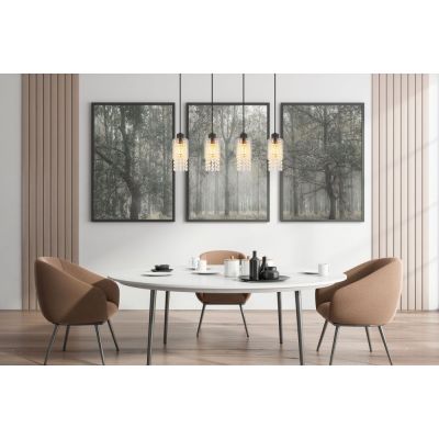 Globo Lighting Backey lampa wisząca 4x40W czarny mat/przydymiony 15799-4H