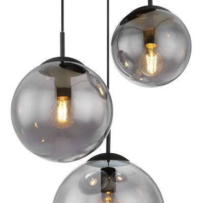 Globo Lighting Joel lampa wisząca 3x60W czarny mat/przydymiony 1581-3S