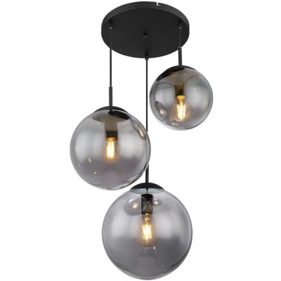 Globo Lighting Joel lampa wisząca 3x60W czarny mat/przydymiony 1581-3S