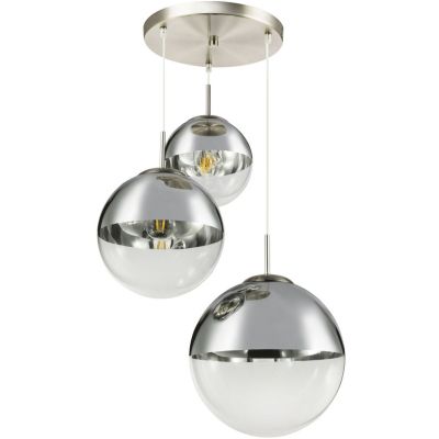 Globo Lighting Varus lampa wisząca 3x40W chrom/przezroczysty 15851-3