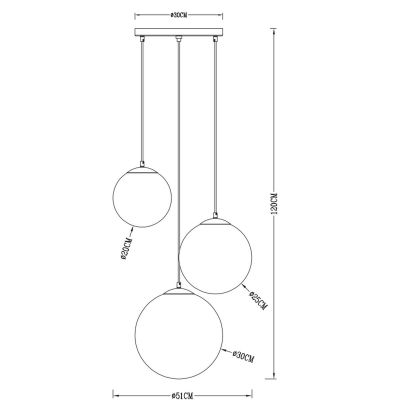 Globo Lighting Varus lampa wisząca 3x40W chrom/przezroczysty 15851-3