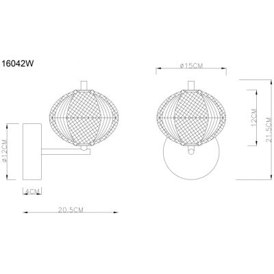 Globo Lighting Aida kinkiet 1x7 W czarny 16042W