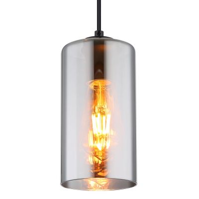 Globo Lighting Olly lampa wisząca 1x25W czarny mat/przydymiony 21002H