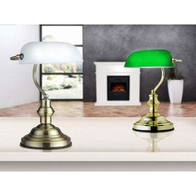 Globo Lighting Antique lampa biurkowa 1x60W mosiądz/zielony 2491