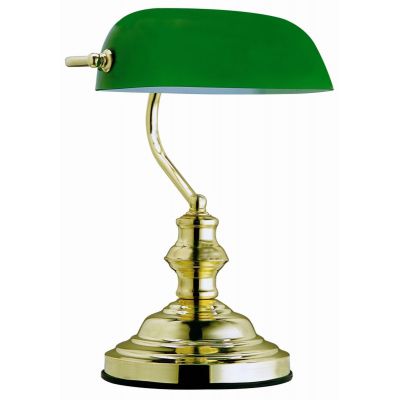 Globo Lighting Antique lampa biurkowa 1x60W mosiądz/zielony 2491