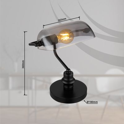 Globo Lighting Antique lampa stołowa 1x60 W czarna-przydymiona 2491B
